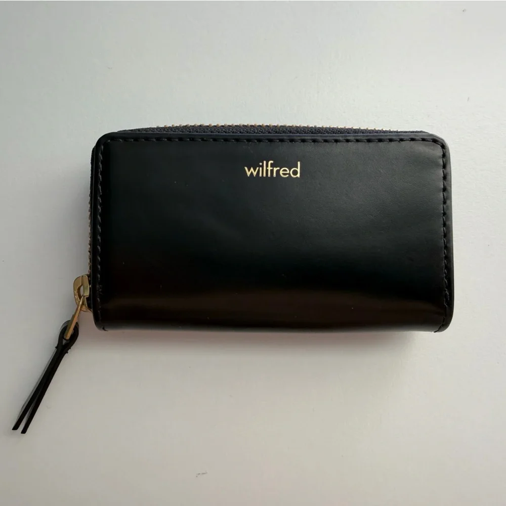 Wilfred Clientele Black Leather Zip-Around Card/Coin Case